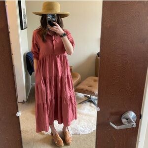 Anthropologie English Factory tiered midi dress. S